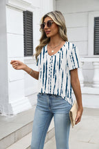 T-shirt Martina Femme – Col en V, Manches Courtes, Haut Casual Élégant Basique S-3XL