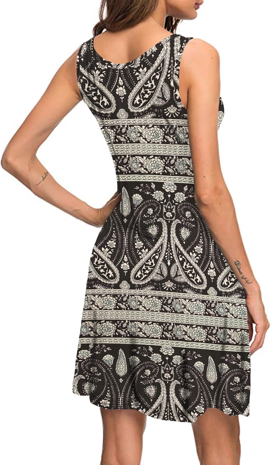 Scarlet Vestido de Verano para Mujer – Vestido Mini Bohemio con Bolsillos y Escote en V