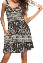 Scarlet Vestido de Verano para Mujer – Vestido Mini Bohemio con Bolsillos y Escote en V