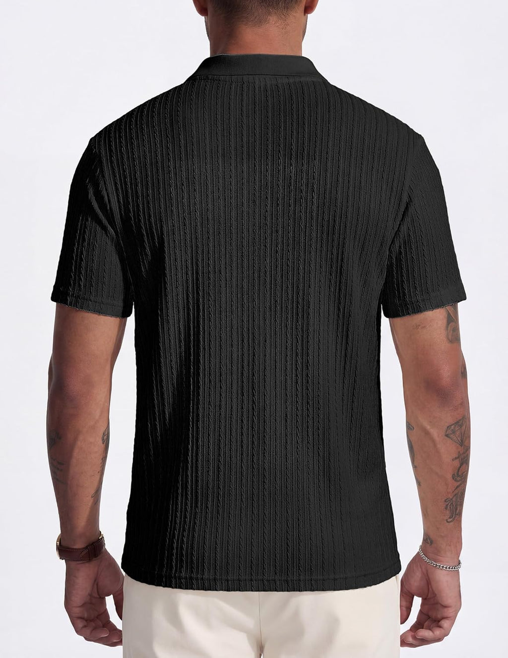 Polo Melchor en maille pour homme – Polo d'été Old Money avec boutons et colletto
