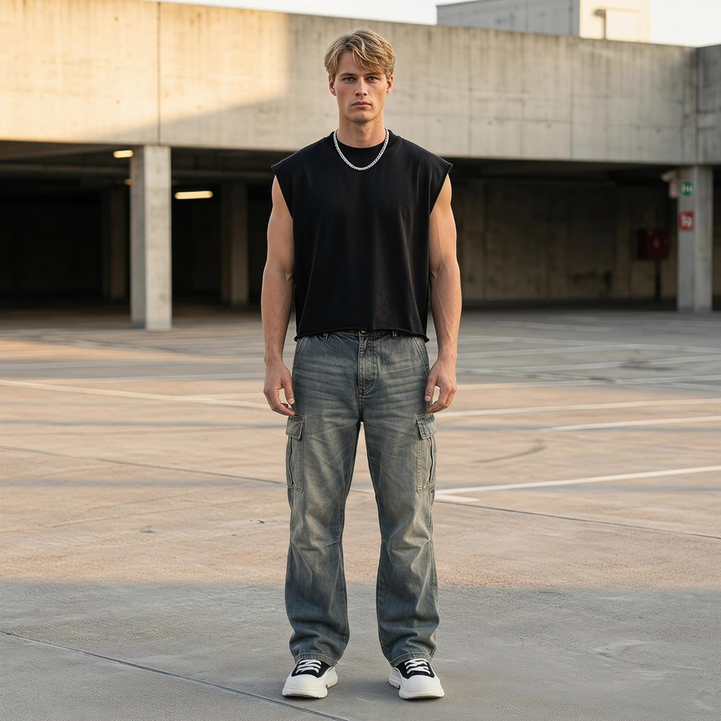 Luca Canotta Oversize Homme – Top Streetwear Crop Ajusté en French Terry Épais