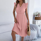 Robe d'été léopard pour femme Sabrina – Robe élégante évasée avec dos nu