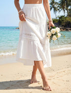 Gonna Jelly Donna – Gonna Maxi Boho con Dettagli in Pizzo e Tasche