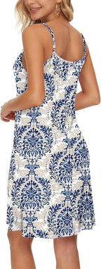Chloe Robe d'Été pour Femme – Mini Robe avec Bretelles et Col en V avec Poches