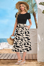Sophie Abito Estivo Donna – Vestito Midi A-Line con Maniche Corte e Tasche
