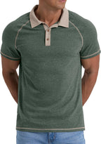 Polo Leo en coton pour homme – T-shirt d'été avec col raglan et boutons