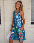 Vestido de Verano para Mujer Sara – Sin Mangas, Floral en Línea A, Bolsillos Casual