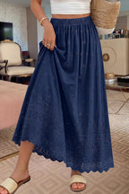 Gonna Dowerme Donna – Gonna Maxi Boho in Cotone con Ricami Sangallo