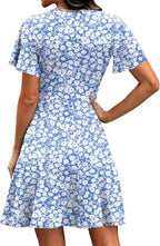 Chiara Robe d'Été Femme – Enveloppante Col V, Manches Volantées, Ligne A Élégante