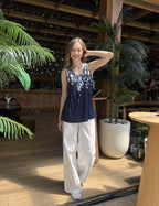 Valeria Camiseta Mujer – Escote en V, Fruncidos Laterales, Túnica Casual Elegante