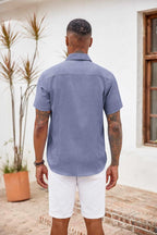 Marco Chemise Homme à Carreaux – Chemise d'Été à Manches Courtes avec Poche poitrine