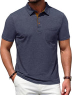 Polo Lorenzo para hombre con bolsillo – Polo casual elegante de manga corta