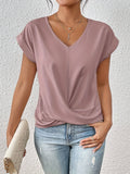 Yasmine Top Mujer – Escote en V con Nudo, Corte Elegante y Comodidad Diaria