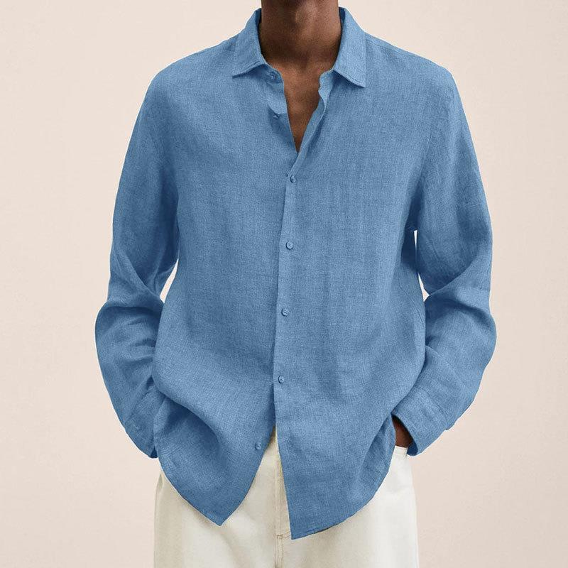 Giovanni Chemise Homme – Lin Respirant, Manches Longues & Style Élégant Classique