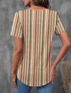 Giorgia Pull Femme – Col en V Croisé, Manches Courtes, Casual Élégant Estival