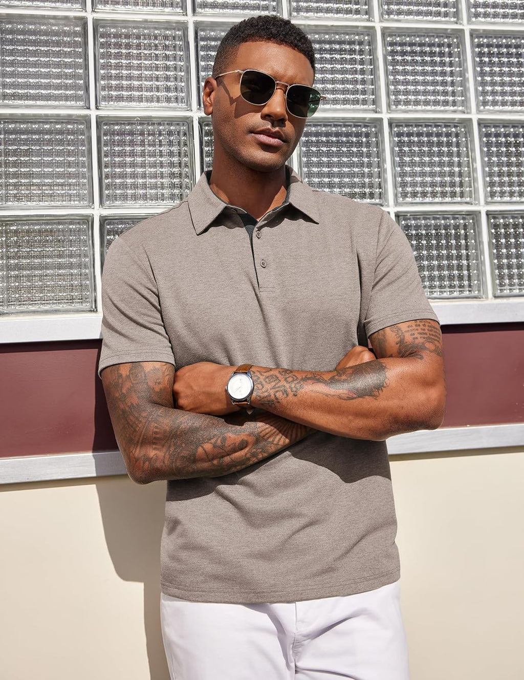 Polo homme José – T-shirt d'été respirant avec col contrasté