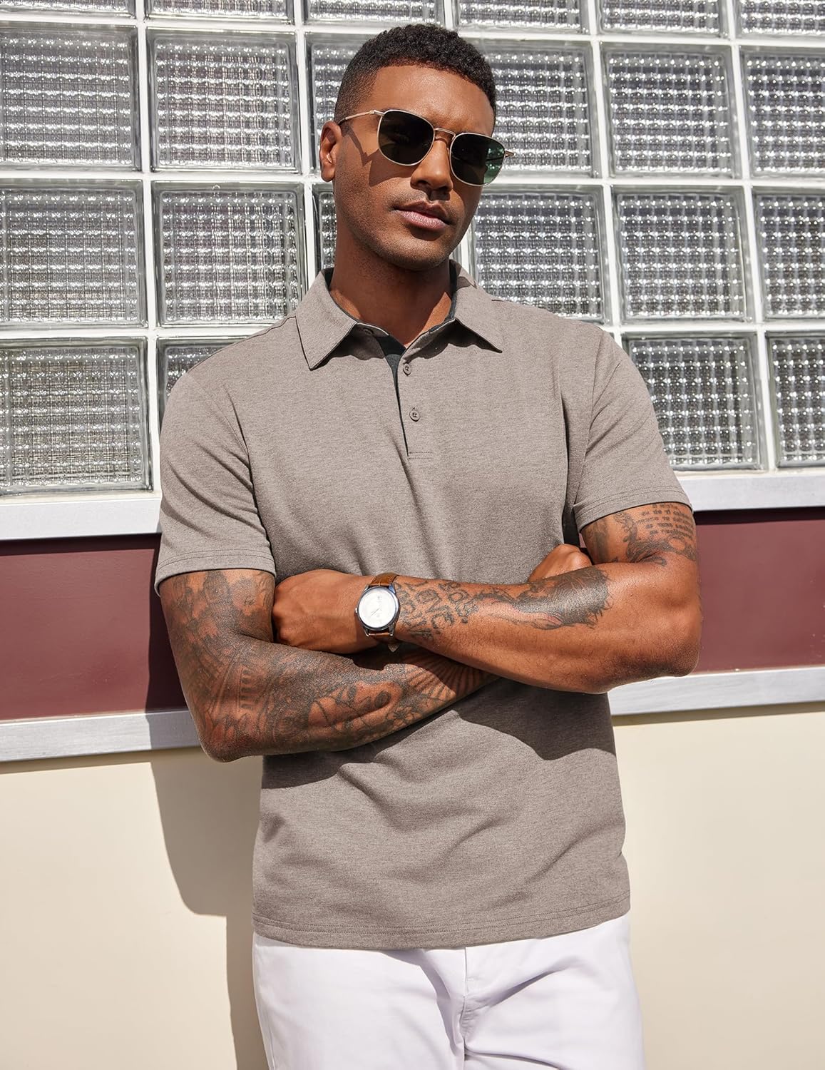 Polo homme José – T-shirt d'été respirant avec col contrasté