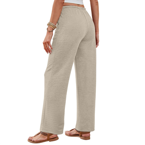 Celeste Pantaloni Palazzo Donna – Modello Wide Leg con Coulisse e Tasche Profonde