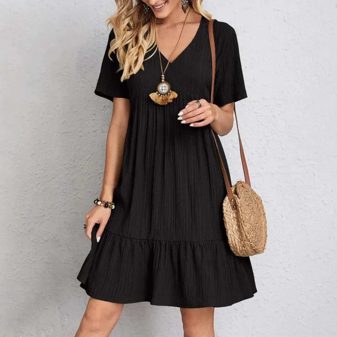 Zeike Vestito Estivo Donna – Stile Boho, Scollo V & Taglio A-Line Fluido