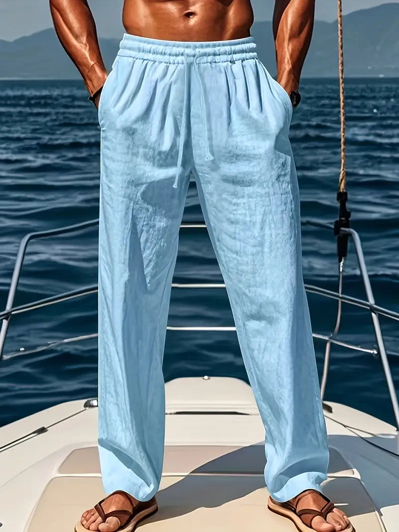 Lennox Pantalones Hombre de Lino – Transpirables, Corte Amplio y Estilo Elegante de Verano