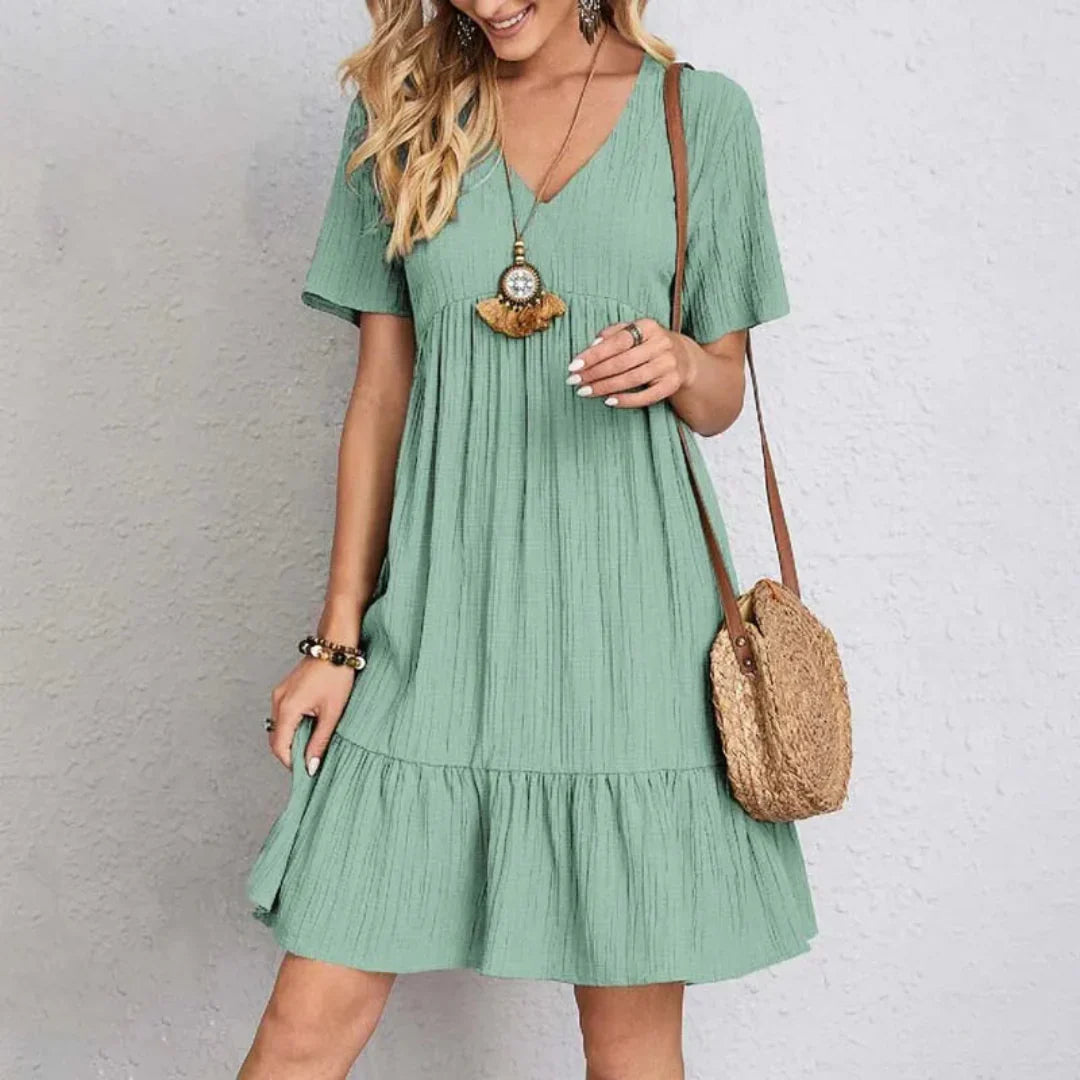 Zeike Vestido de Verano para Mujer – Estilo Boho, Escote en V y Corte A-Line Fluido