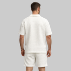 Alex Conjunto Hombre de Verano Waffle – Conjunto casual con cremallera y cuello transpirable