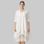 Aurora Vestido Maxi Boho Mujer – Vestido de 2 piezas con camisa oversize elegante de verano