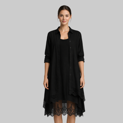 Aurora Abito Maxi Boho Donna – Vestito 2 Pezzi con Camicia Oversize Elegante Estate