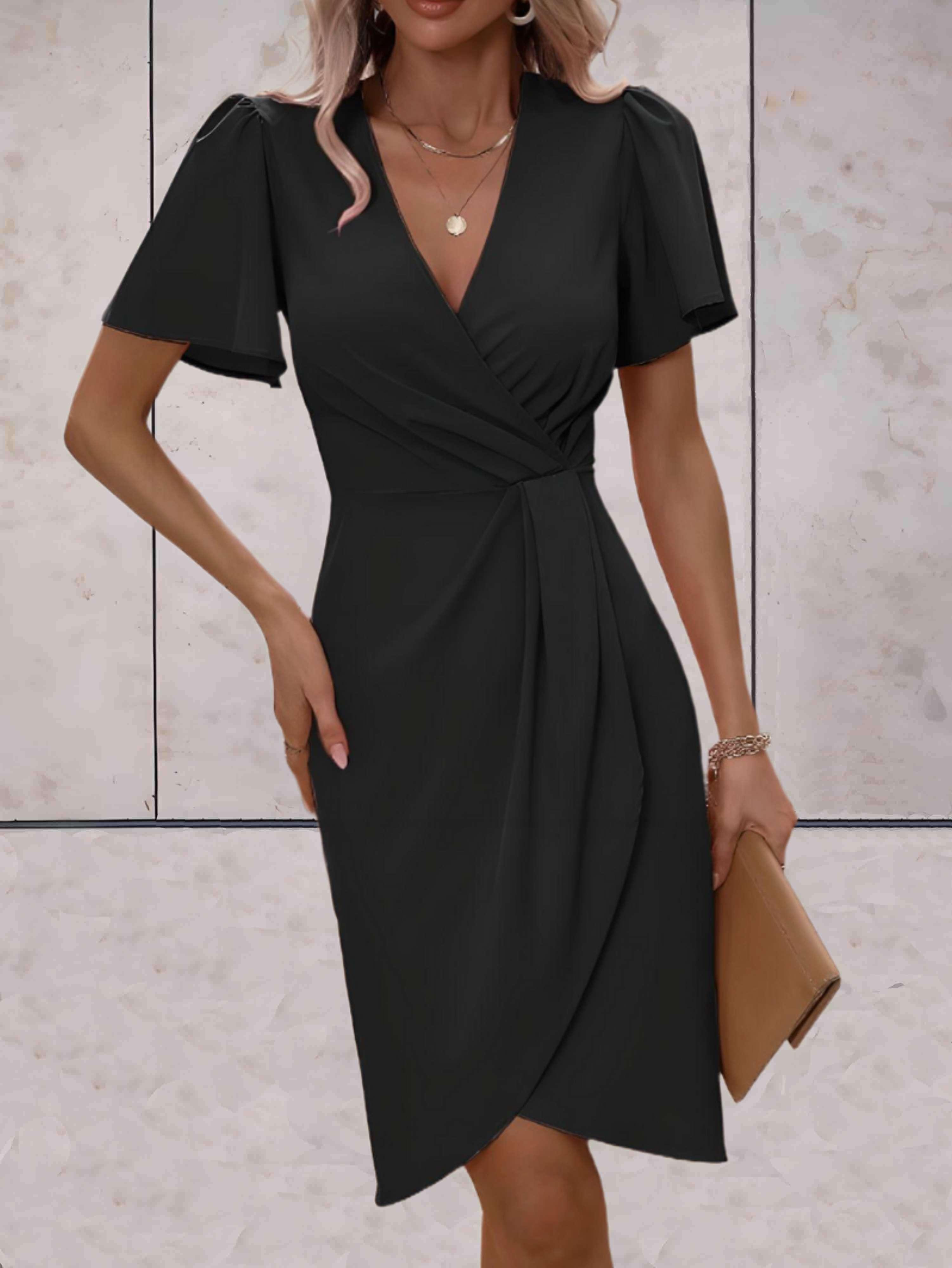 Brynlee Robe Femme Cache-cœur – Décolleté en V Élégant & Style Polyvalent