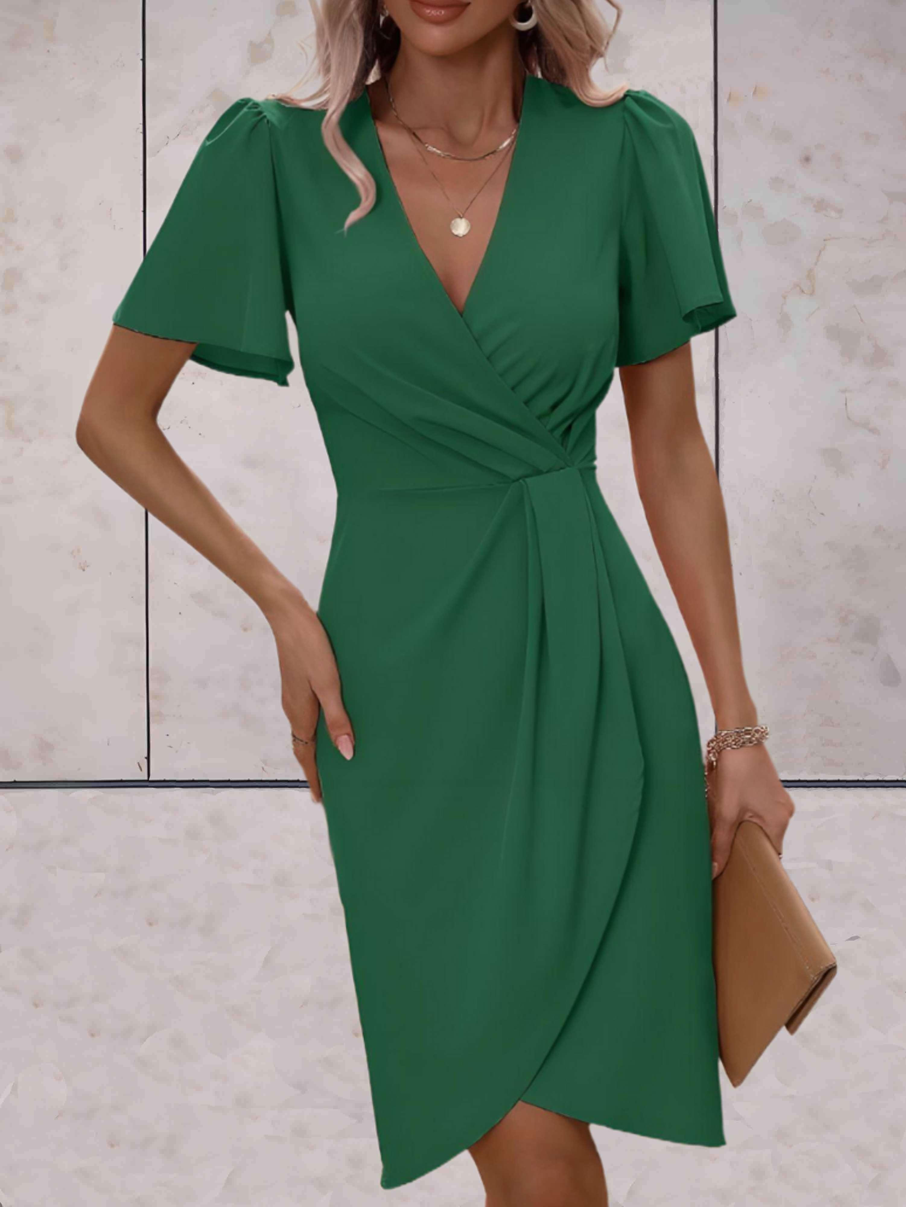 Brynlee Robe Femme Cache-cœur – Décolleté en V Élégant & Style Polyvalent