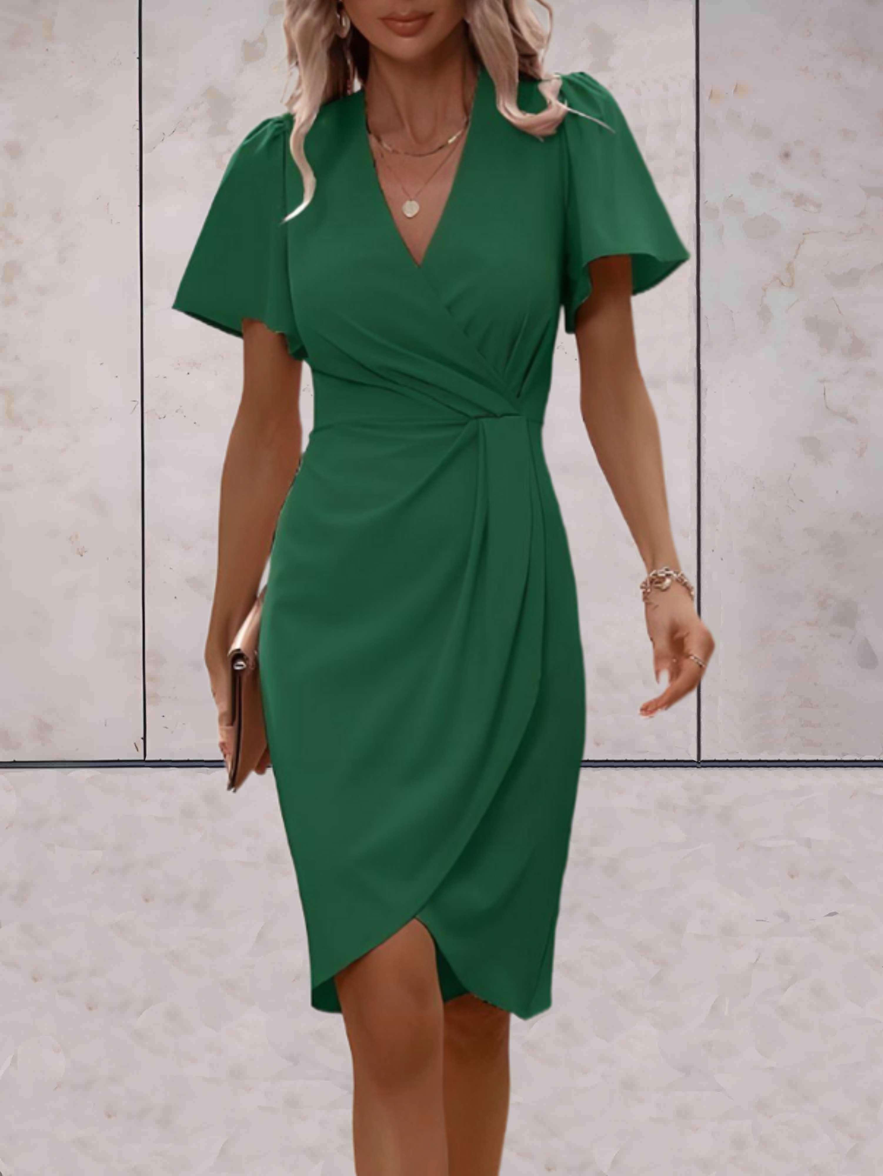 Brynlee Vestido Mujer Cruzado – Escote en V Elegante y Estilo Versátil