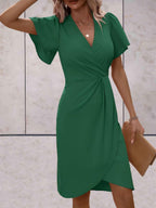 Brynlee Robe Femme Cache-cœur – Décolleté en V Élégant & Style Polyvalent