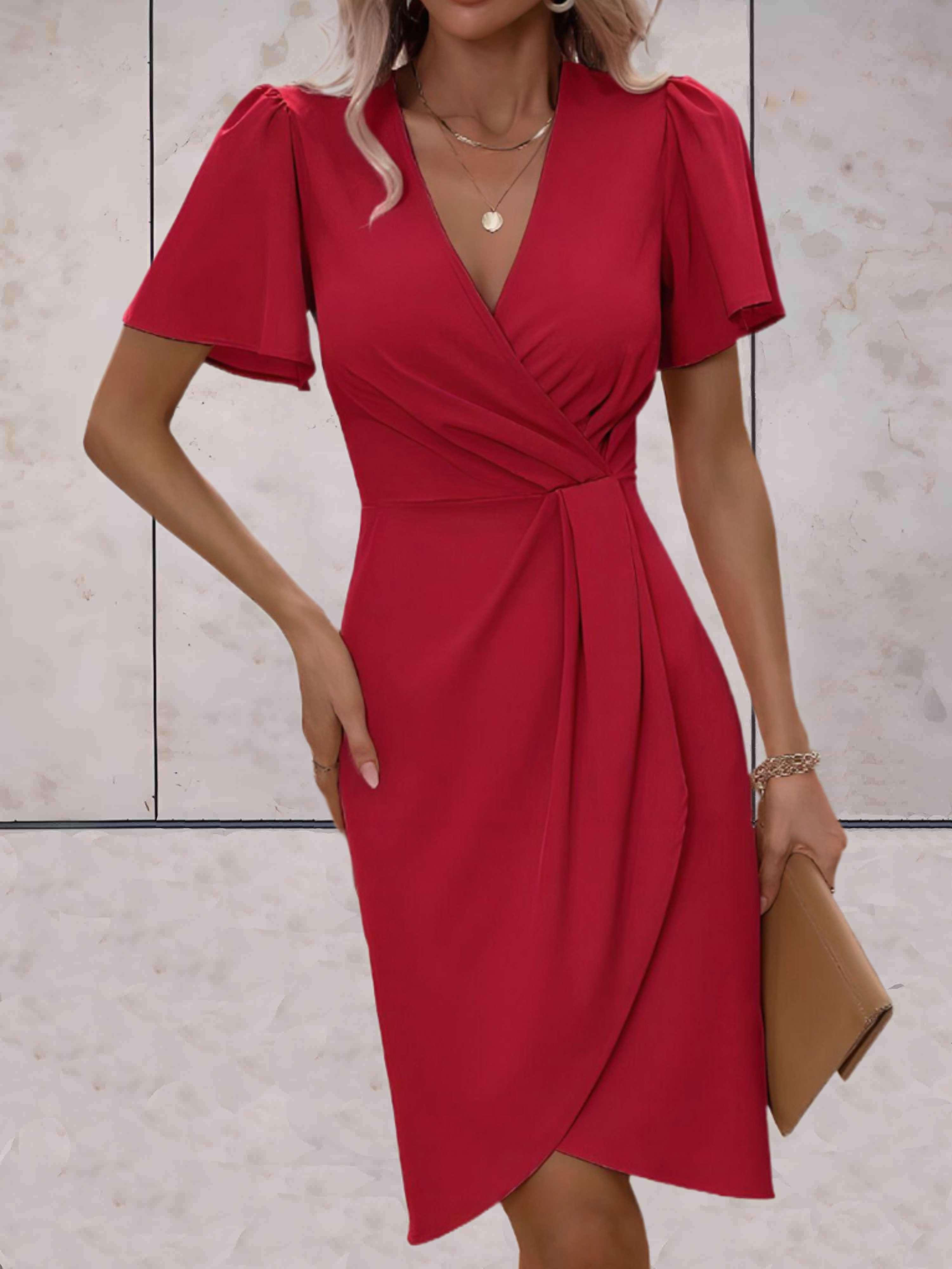 Brynlee Vestido Mujer Cruzado – Escote en V Elegante y Estilo Versátil