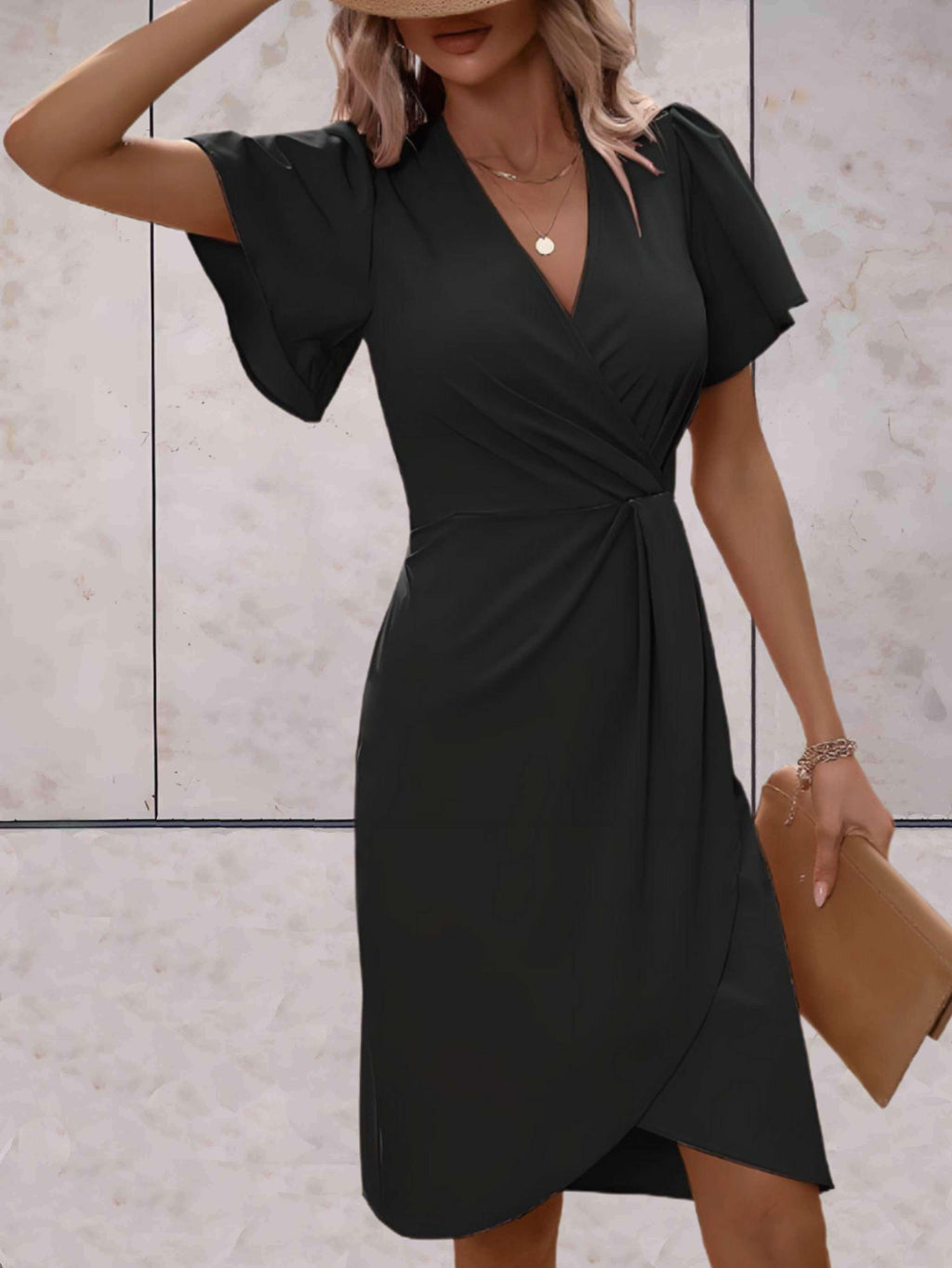 Brynlee Robe Femme Cache-cœur – Décolleté en V Élégant & Style Polyvalent