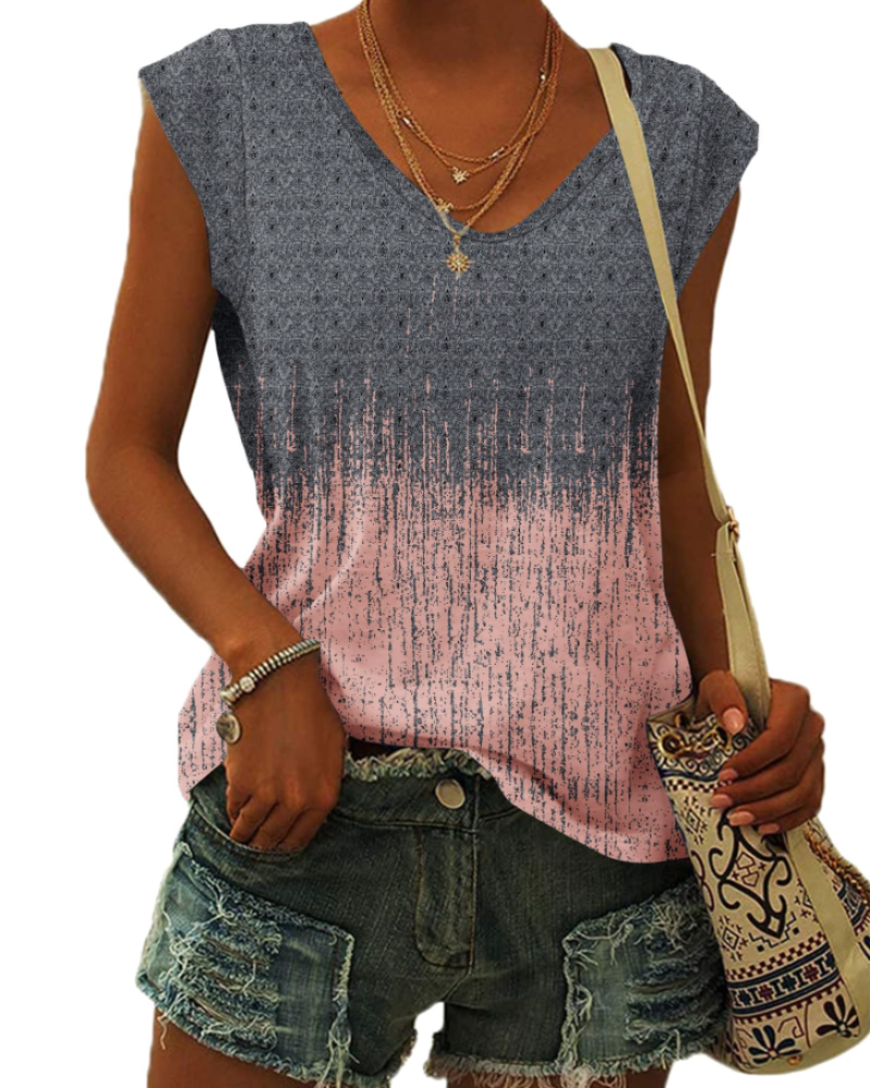 T-shirt Arielle pour femme – Haut avec col en V, manches à volant et coupe décontractée