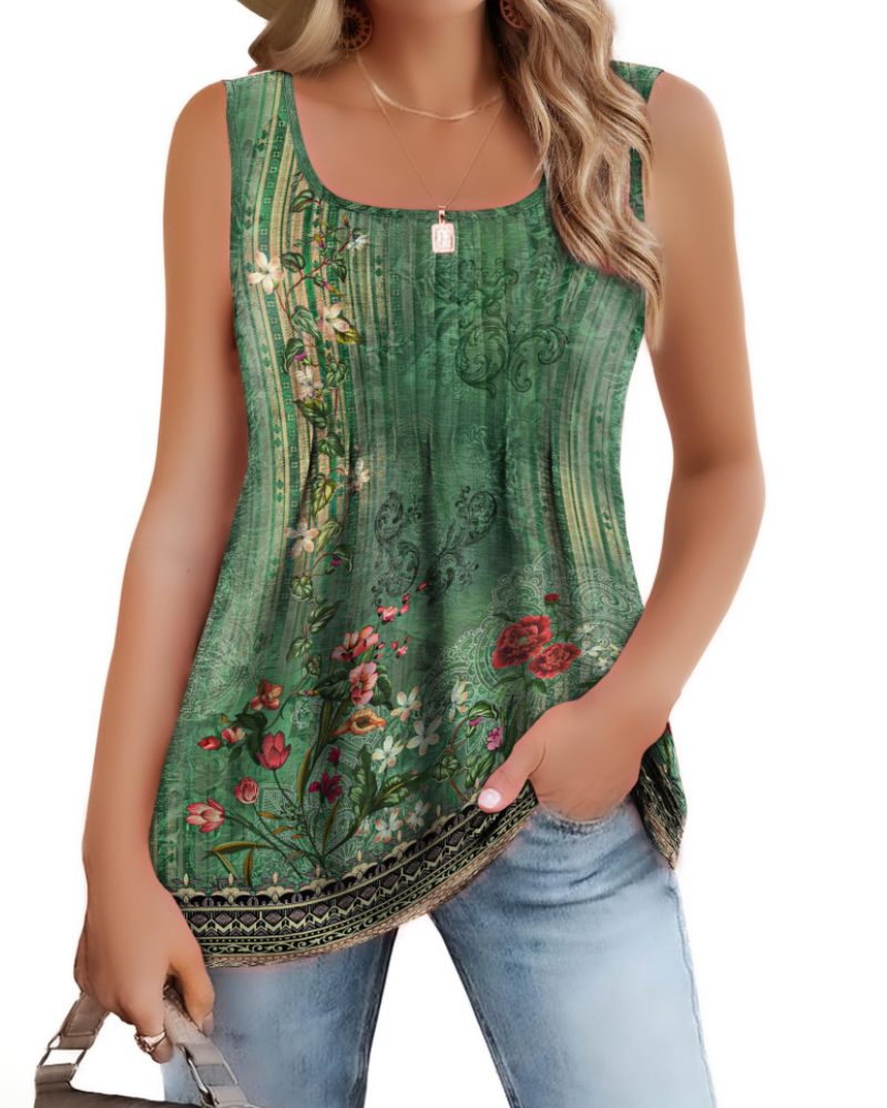 Ava Top para mujer – Camiseta de verano con escote cuadrado, pliegues frontales y tirantes anchos
