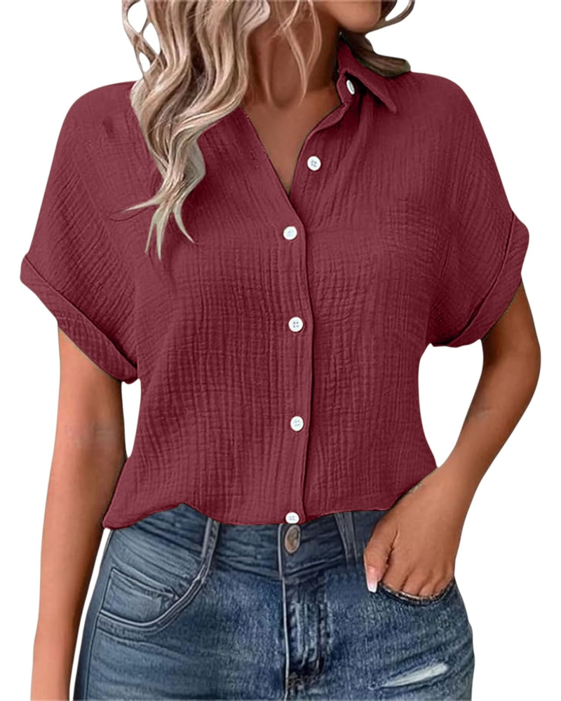 Blouse Mia pour femme – Top en mousseline avec imprimé bohème et coupe oversize