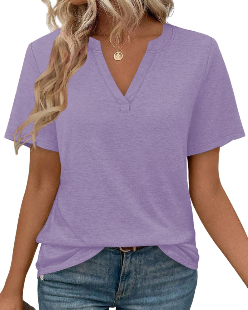 Vanessa T-Shirt Donna – Top con Scollo a V, Maniche Corte & Fit Morbido