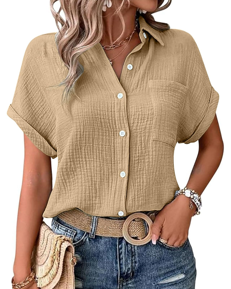 Blouse Mia pour femme – Top en mousseline avec imprimé bohème et coupe oversize