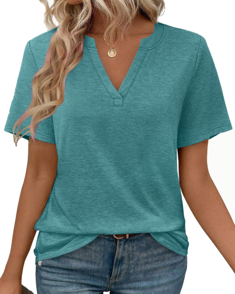 Vanessa T-Shirt Donna – Top con Scollo a V, Maniche Corte & Fit Morbido