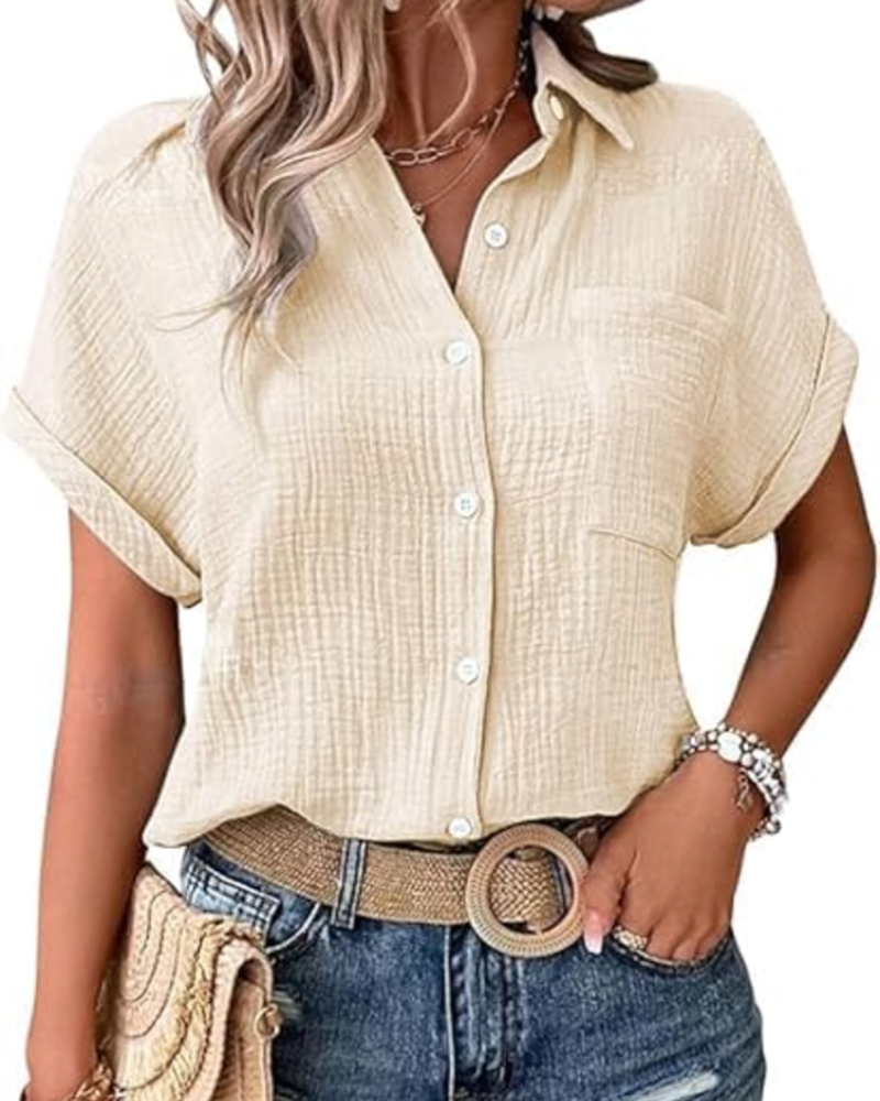 Blouse Mia pour femme – Top en mousseline avec imprimé bohème et coupe oversize