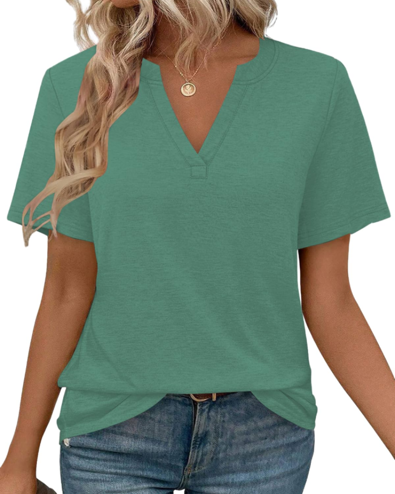 Vanessa T-Shirt Donna – Top con Scollo a V, Maniche Corte & Fit Morbido
