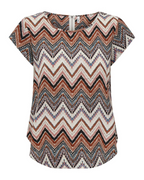 Naomi Blouse Femme – Top à Manches Courtes avec Fermeture Éclair au Dos & Coupe Régulière