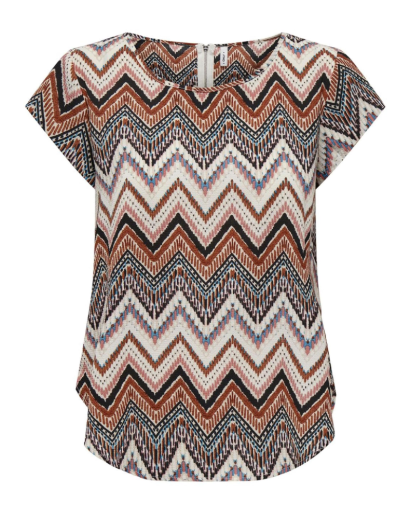 Naomi Blouse Femme – Top à Manches Courtes avec Fermeture Éclair au Dos & Coupe Régulière