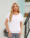 Madeline Blusa Donna – Top in Chiffon a Due Strati con Maniche Pipistrello