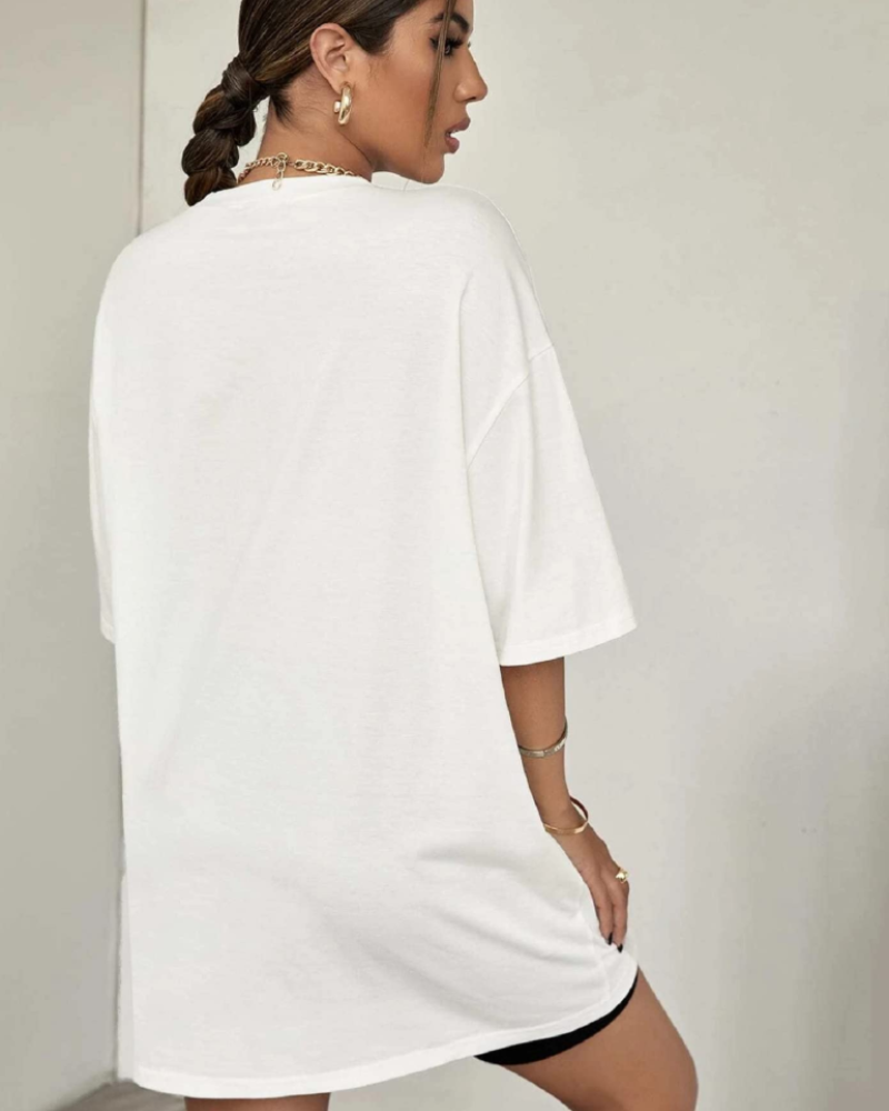Lydia T-Shirt Damen – Baumwollshirt mit Los Angeles Druck & Rundhalsausschnitt