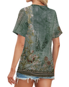 Grace T-Shirt Donna – Top con Scollo a V, Maniche a Righe & Fit Morbido