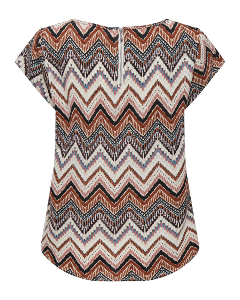 Naomi Blouse Femme – Top à Manches Courtes avec Fermeture Éclair au Dos & Coupe Régulière