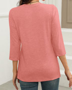 Bella T-Shirt Donna – Top Girocollo con Maniche 3/4 & Fit Morbido