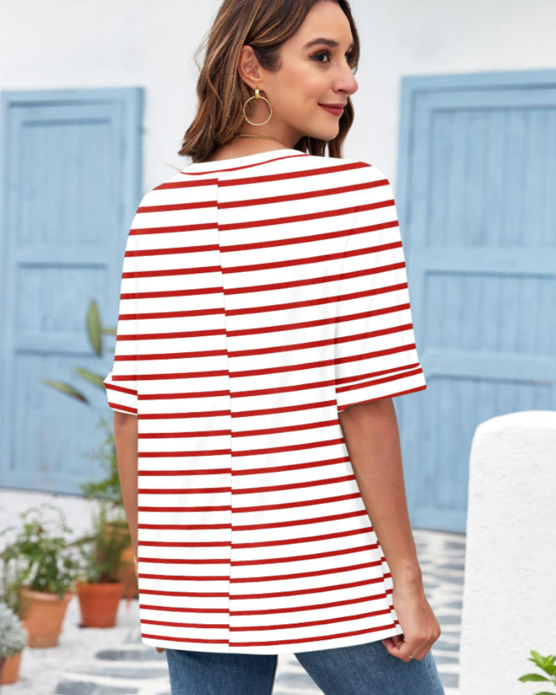 Aubrey T-Shirt Donna – Top Oversize con Girocollo, Maniche Arrotolate & Fit Morbido